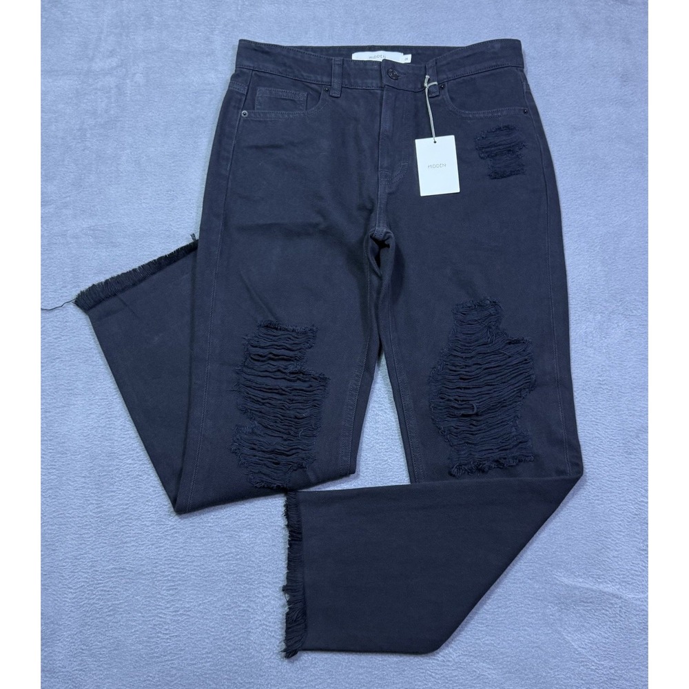 Hidden Jeans Womens 26 (29x27) Bailey Highrise Boyfriend Black Distressed NEW